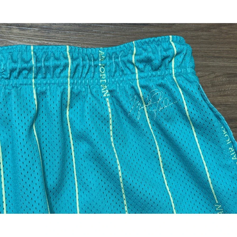 Nike Air Jordan Essentials Mesh Pinstripe Shorts Teal Blue Sz XL (DM1357-392)